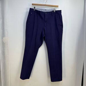 Bonobos Size 34/30 Blue Chino Athletic Cut Flat Front Casual Cotton Pants